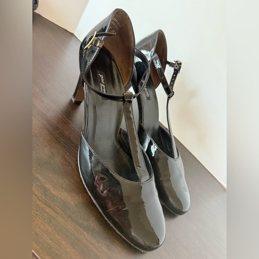 Paul Green Glossy Black Heels womens size 8 - Picture 5 of 9
